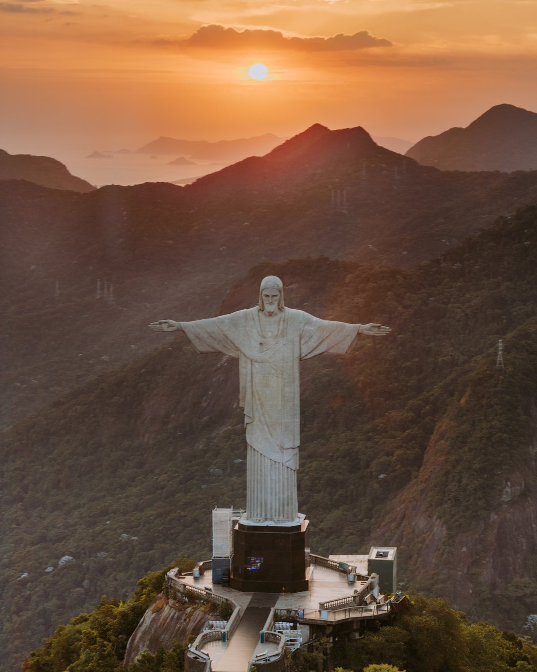 Christ the Redeemer During Sunset 