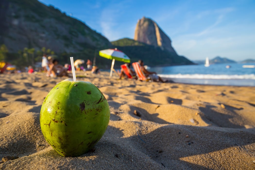 Coconut and beach in Rio de Janeiro