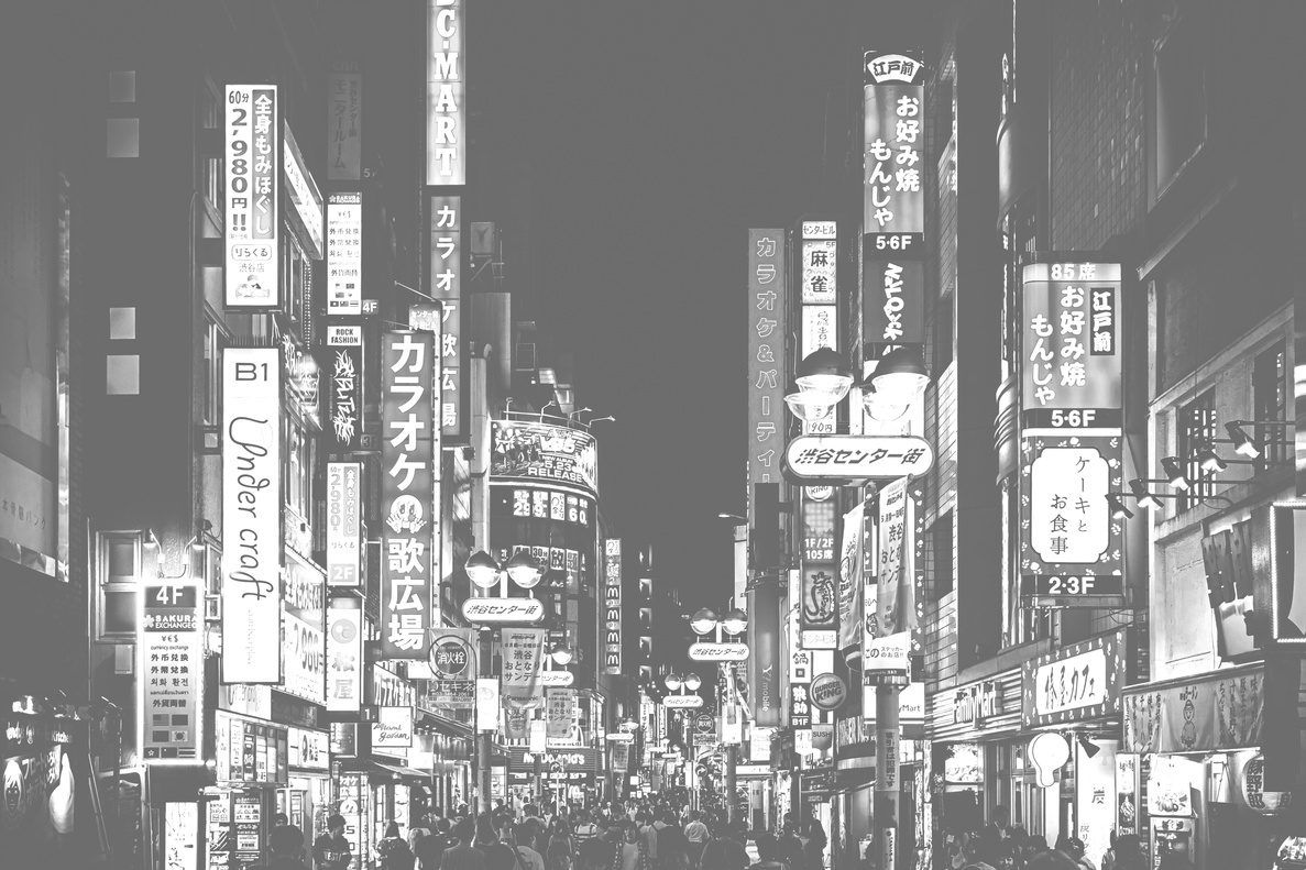 Japan in a black and white photo of a busy street at night

Travel Planner 
3Day Trip Plan
Photography